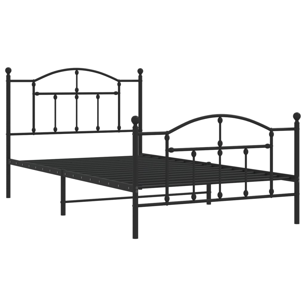 8720845882334_g_en_hd_1 vidaXL Metal Bed Frame without Mattress with Footboard Black 107x203 cm King Single - Image 3