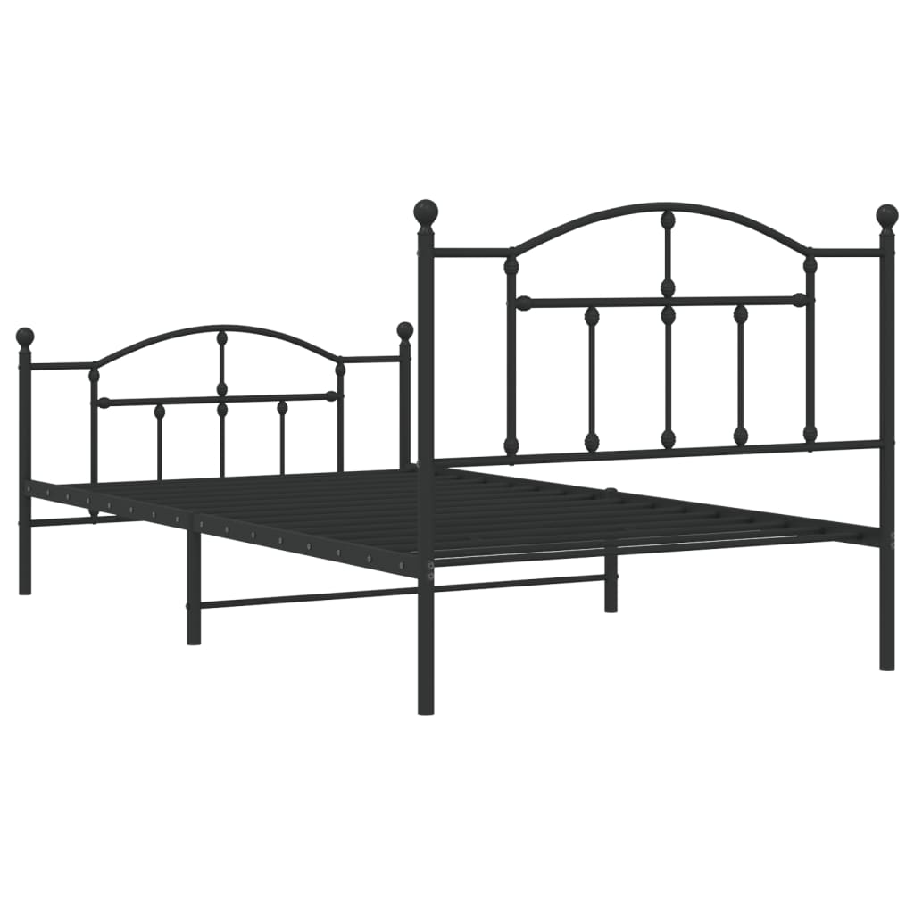 8720845882334_g_en_hd_5 vidaXL Metal Bed Frame without Mattress with Footboard Black 107x203 cm King Single - Image 7