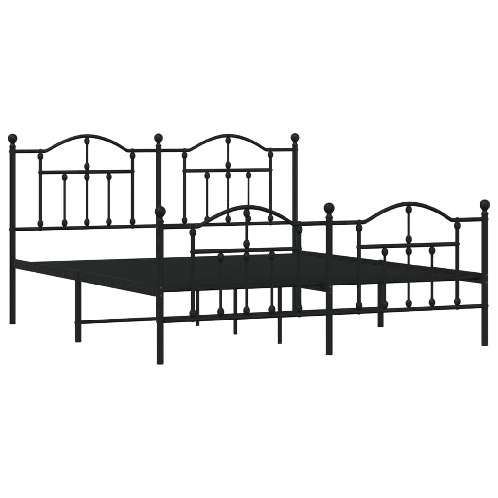 8720845882419_g_en_hd_1 vidaXL Metal Bed Frame without Mattress with Footboard Black 183x203 cm King - Image 3
