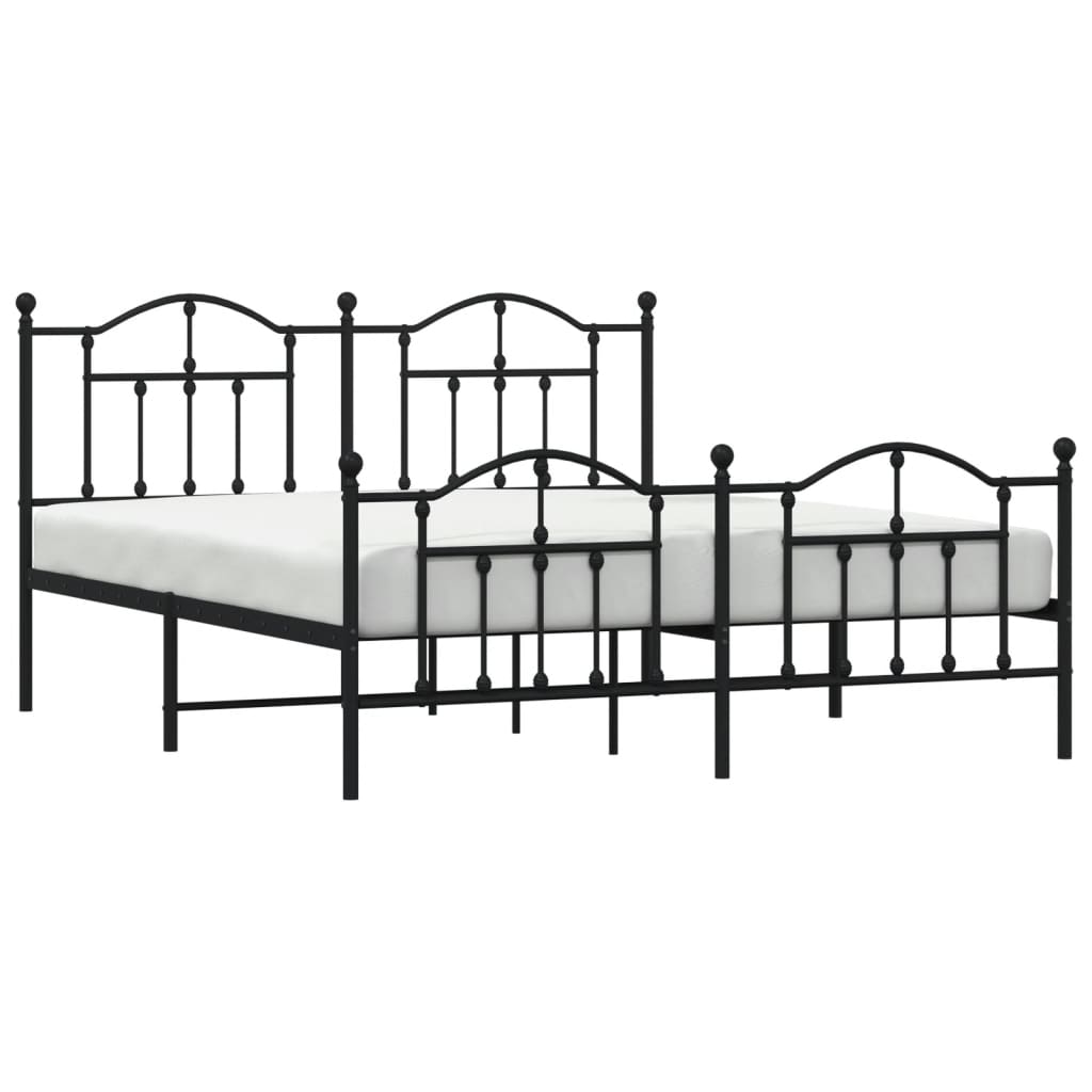 8720845882419_g_en_hd_2 vidaXL Metal Bed Frame without Mattress with Footboard Black 183x203 cm King - Image 4