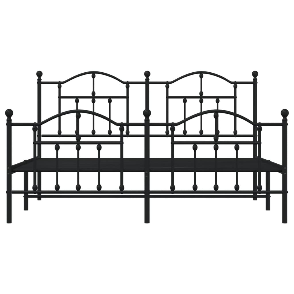 8720845882419_g_en_hd_3 vidaXL Metal Bed Frame without Mattress with Footboard Black 183x203 cm King - Image 5