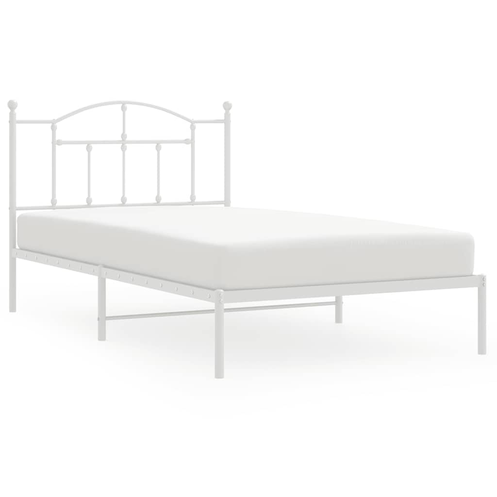 8720845882648_a_en_hd_1 vidaXL Metal Bed Frame without Mattress with Headboard White 107x203 cm King Single - Image 2