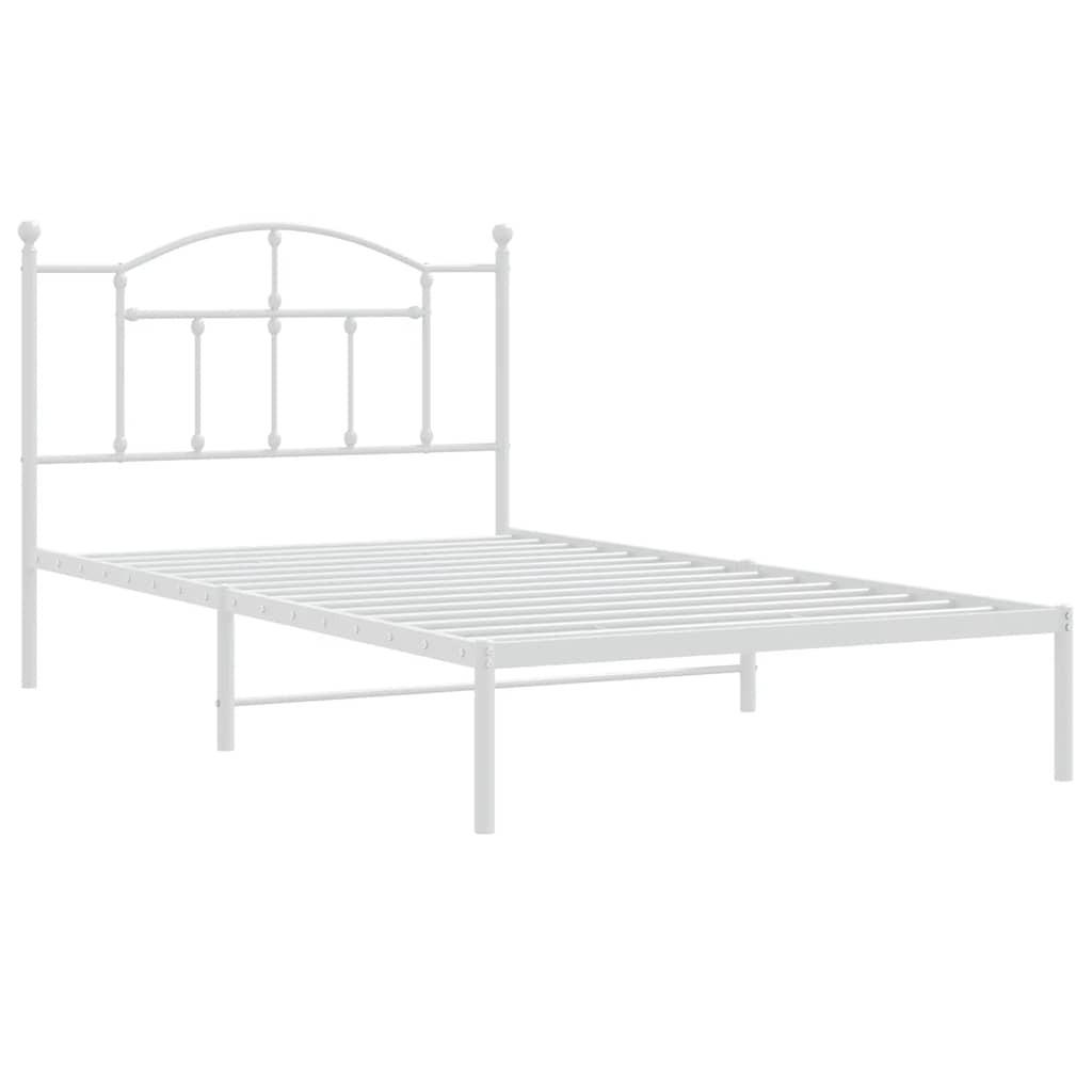 8720845882648_g_en_hd_1 vidaXL Metal Bed Frame without Mattress with Headboard White 107x203 cm King Single - Image 3