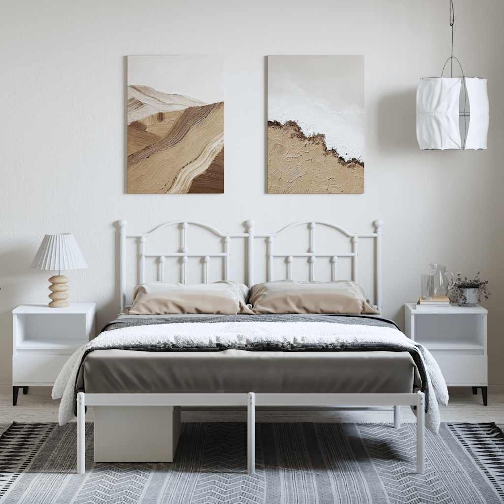 8720845882709_g_en_hd_2 vidaXL Metal Bed Frame without Mattress with Headboard White 150x200 cm - Image 4