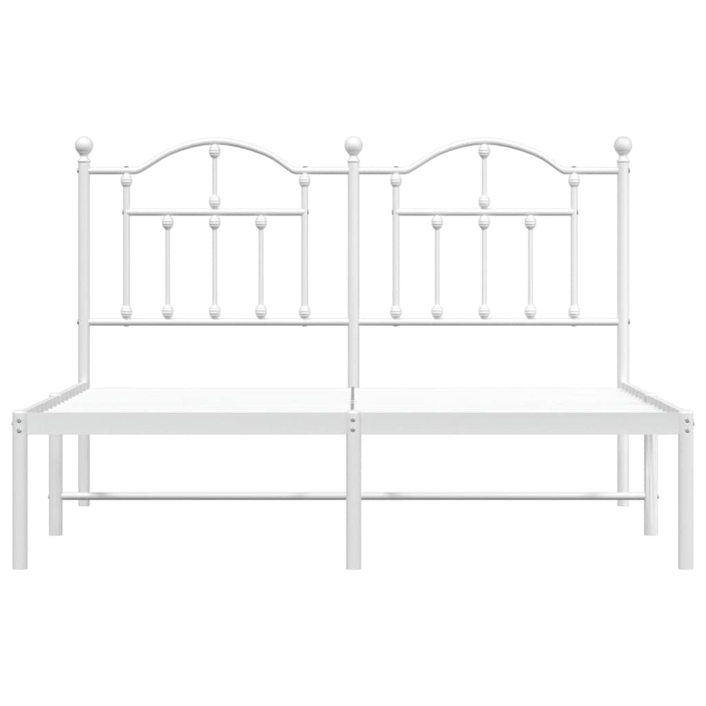 8720845882709_g_en_hd_4 vidaXL Metal Bed Frame without Mattress with Headboard White 150x200 cm - Image 6