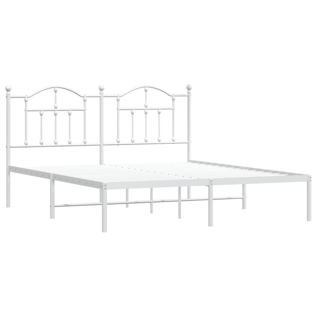 8720845882723_g_en_hd_1 vidaXL Metal Bed Frame without Mattress with Headboard White 183x203 cm King - Image 3
