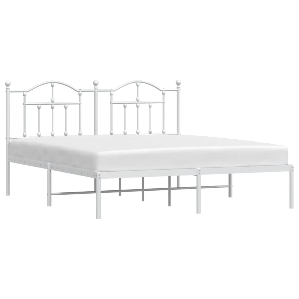 8720845882723_g_en_hd_2 vidaXL Metal Bed Frame without Mattress with Headboard White 183x203 cm King - Image 4