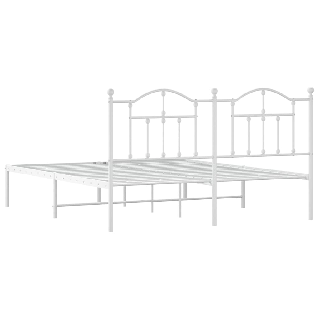 8720845882723_g_en_hd_5 vidaXL Metal Bed Frame without Mattress with Headboard White 183x203 cm King - Image 7