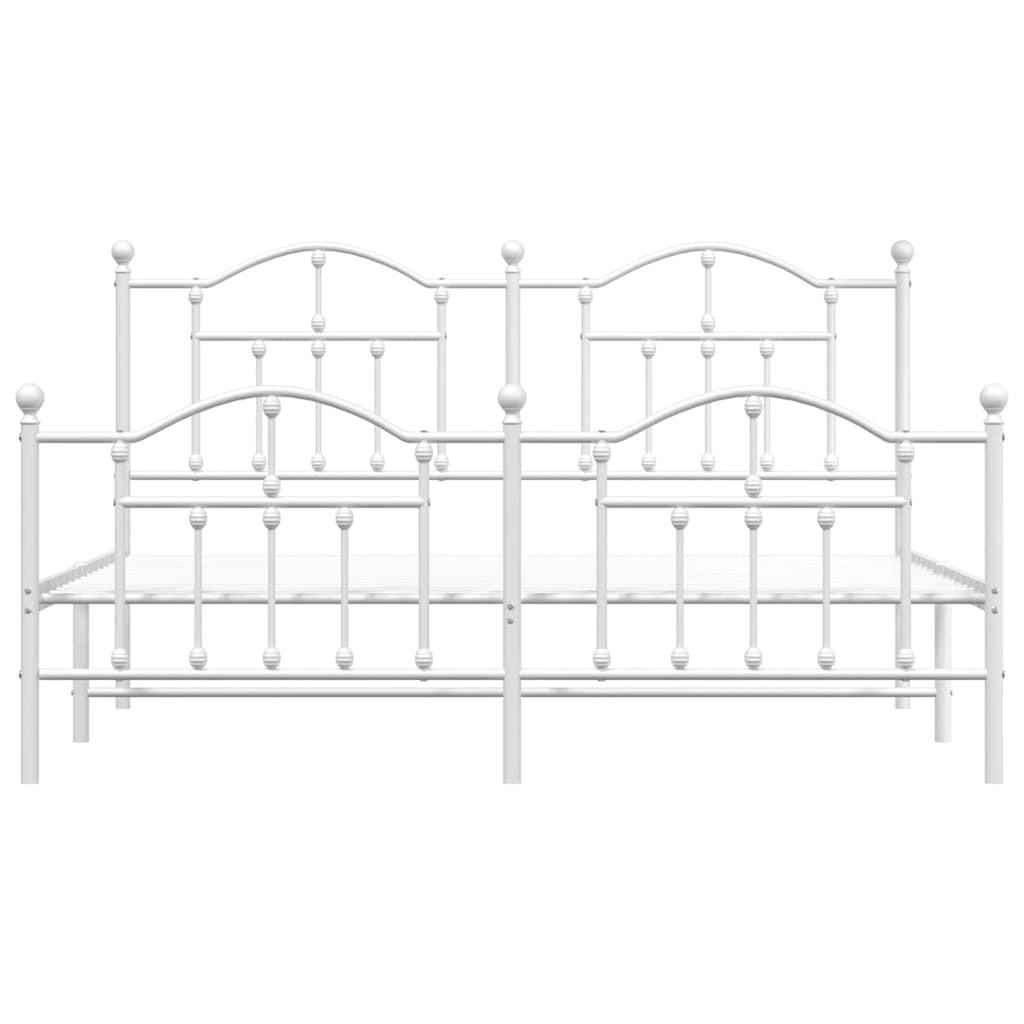 8720845882907_g_en_hd_3 vidaXL Metal Bed Frame without Mattress with Footboard White 183x203 cm King - Image 5