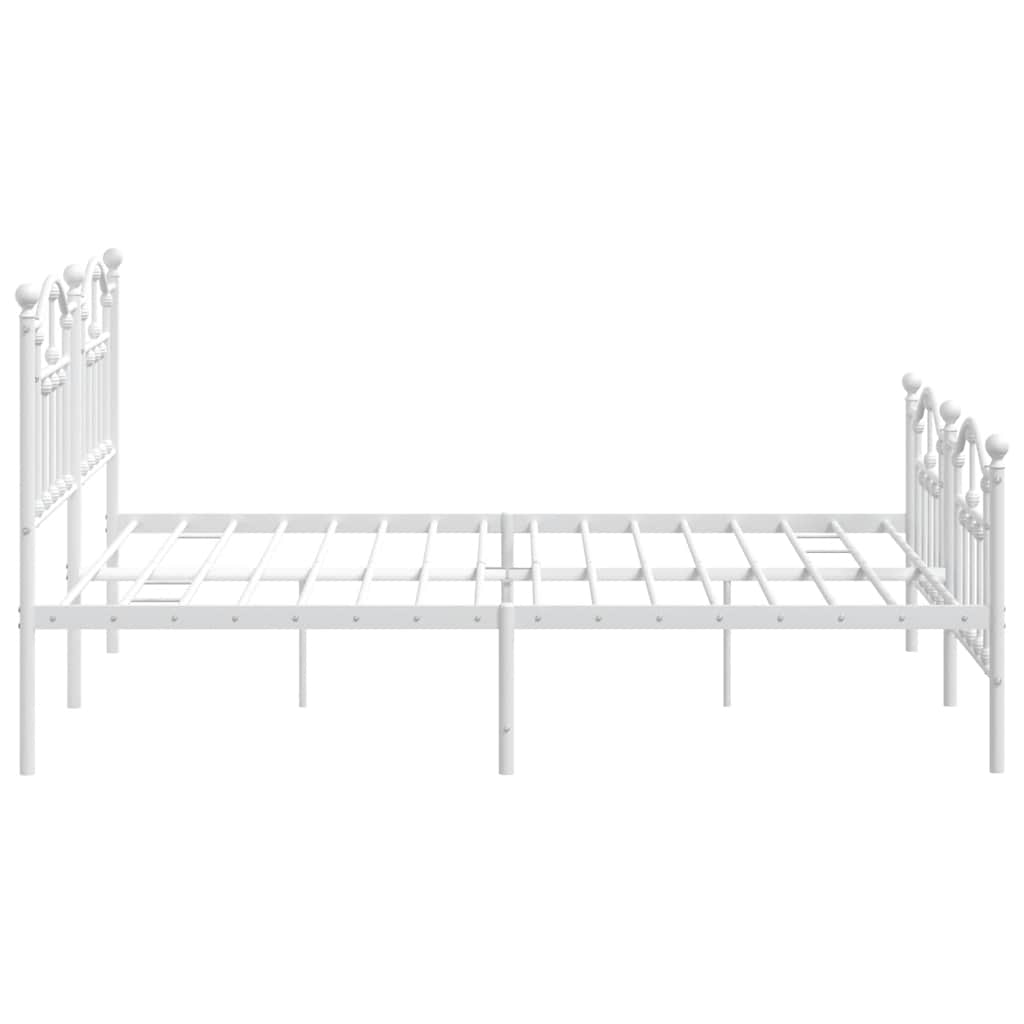 8720845882907_g_en_hd_4 vidaXL Metal Bed Frame without Mattress with Footboard White 183x203 cm King - Image 6