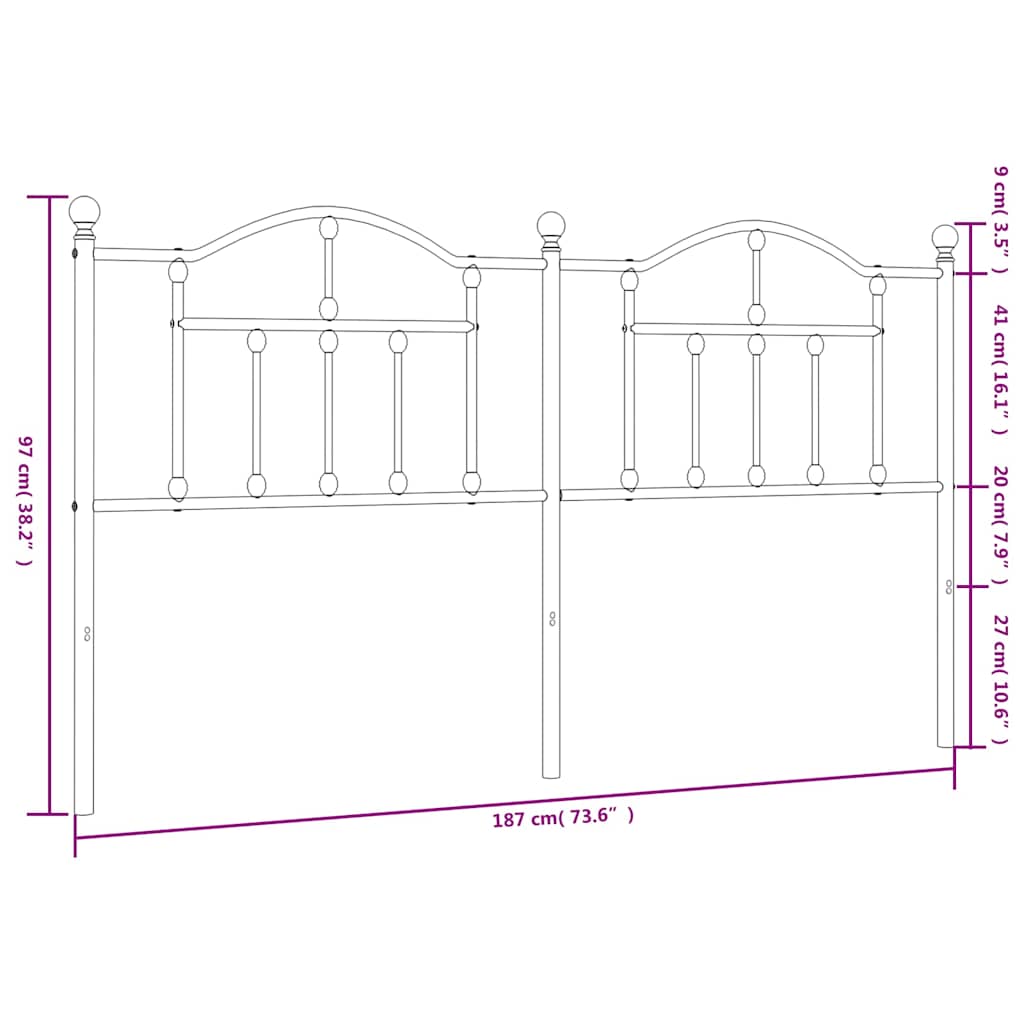 8720845883041_g_en_hd_5 vidaXL Metal Headboard White 183 cm King - Image 7