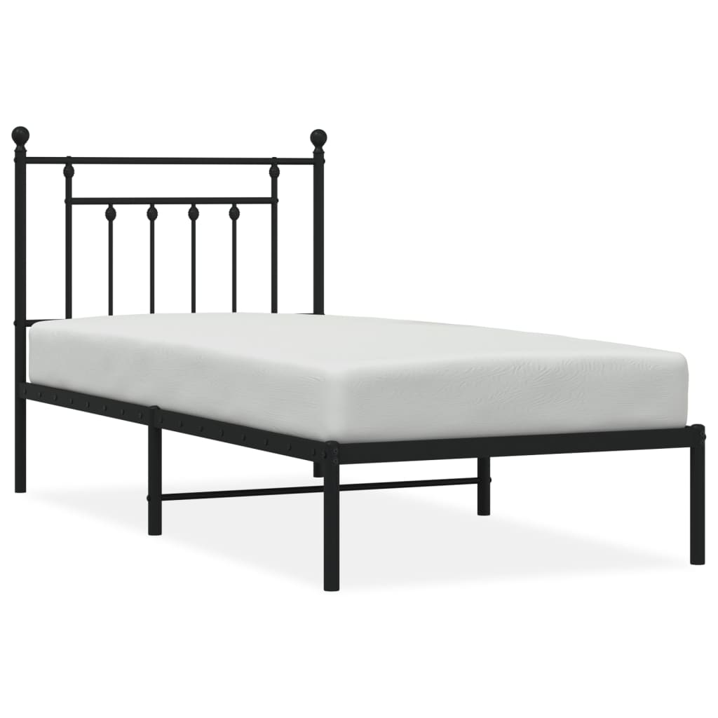 8720845883096_a_en_hd_1 vidaXL Metal Bed Frame without Mattress with Headboard Black 90x190 cm - Image 2
