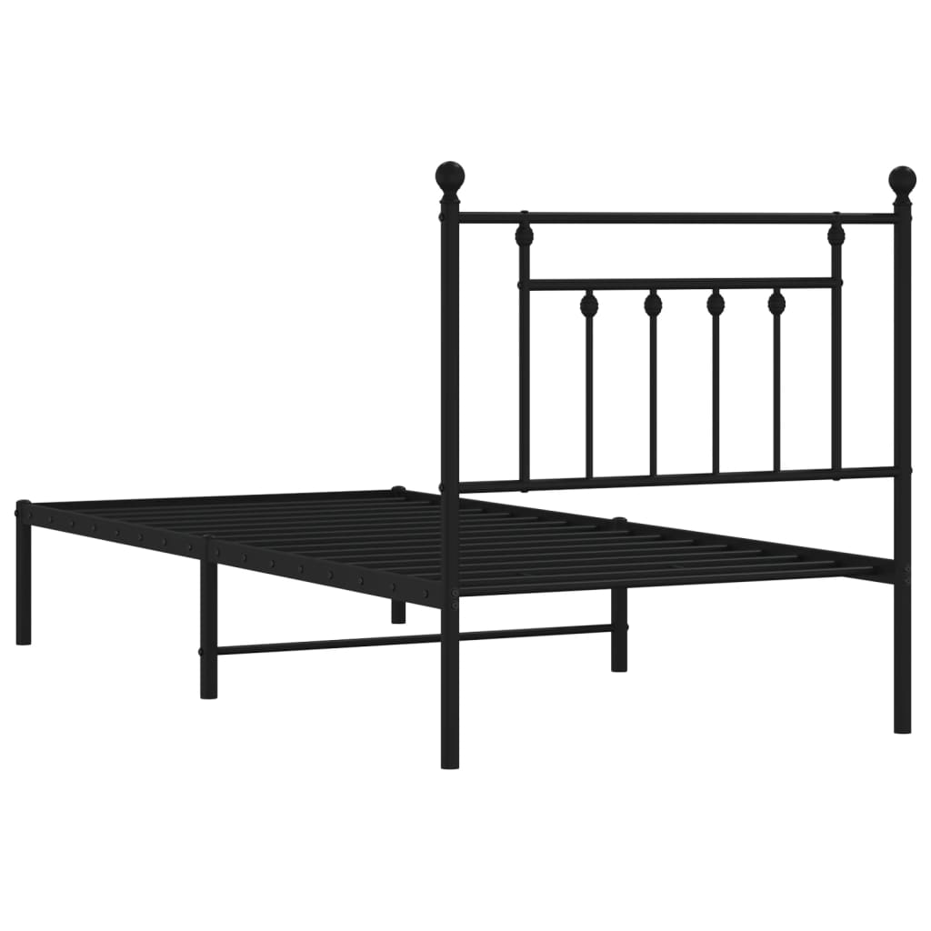 8720845883096_g_en_hd_6 vidaXL Metal Bed Frame without Mattress with Headboard Black 90x190 cm - Image 8