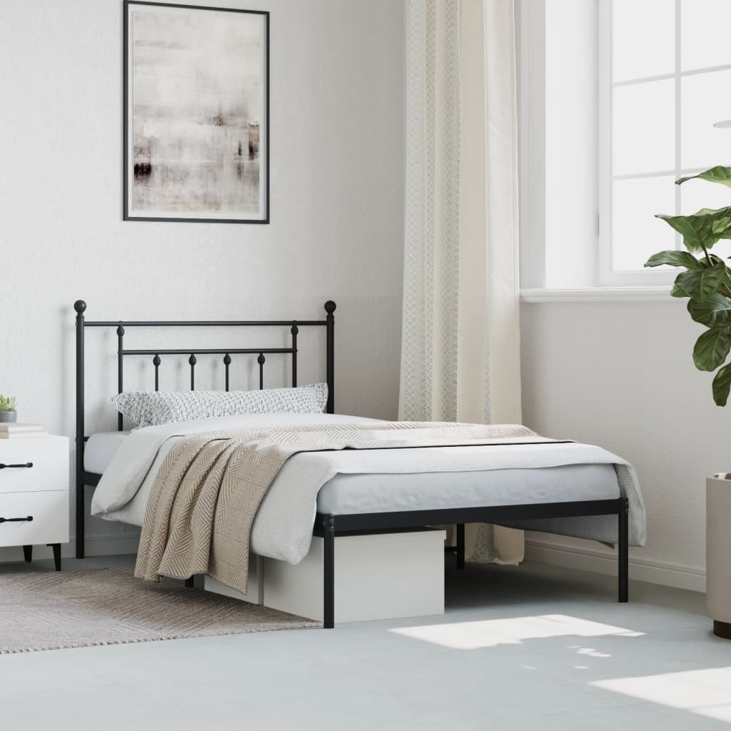 8720845883133_g_en_hd_2 vidaXL Metal Bed Frame without Mattress with Headboard Black 107x203 cm King Single - Image 4