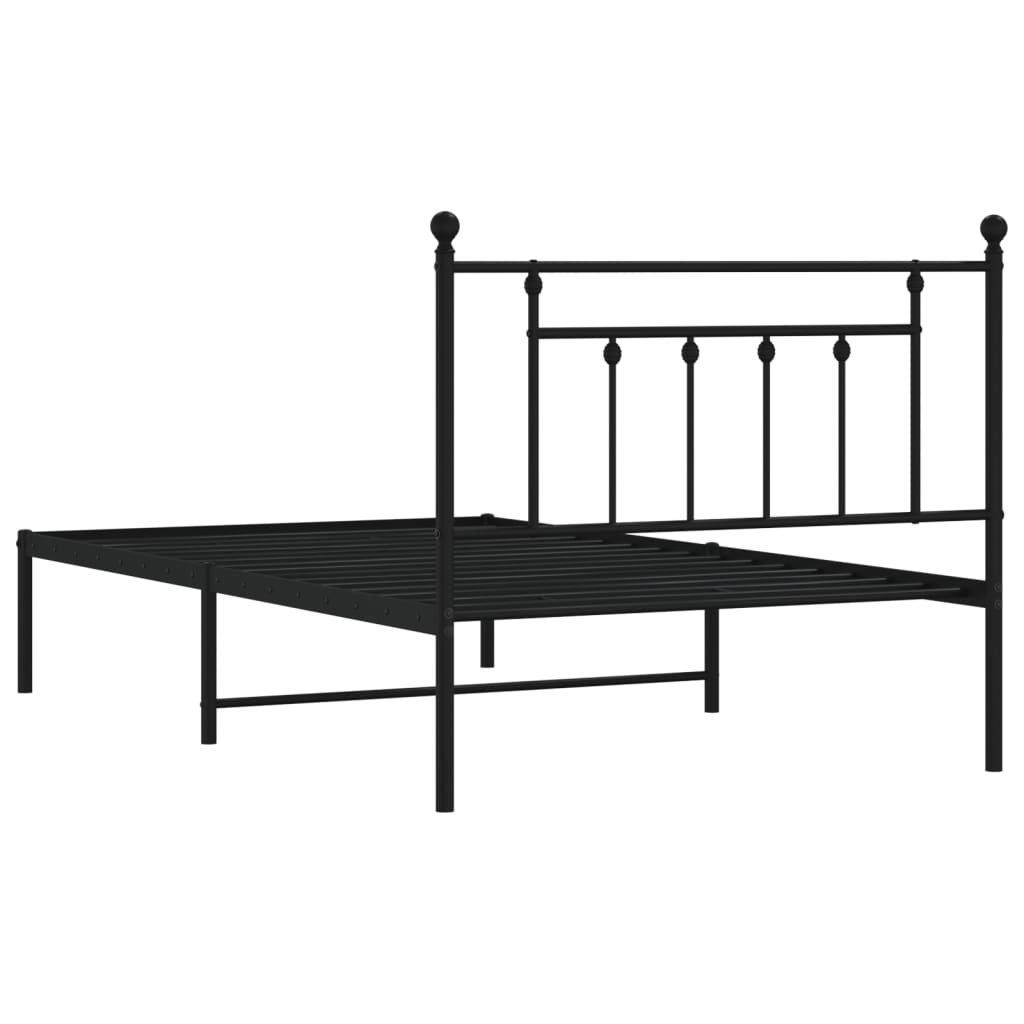 8720845883133_g_en_hd_5 vidaXL Metal Bed Frame without Mattress with Headboard Black 107x203 cm King Single - Image 7