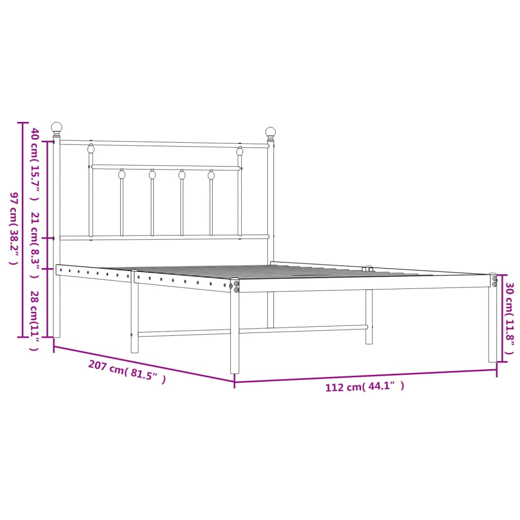 8720845883133_g_en_hd_7 vidaXL Metal Bed Frame without Mattress with Headboard Black 107x203 cm King Single - Image 9