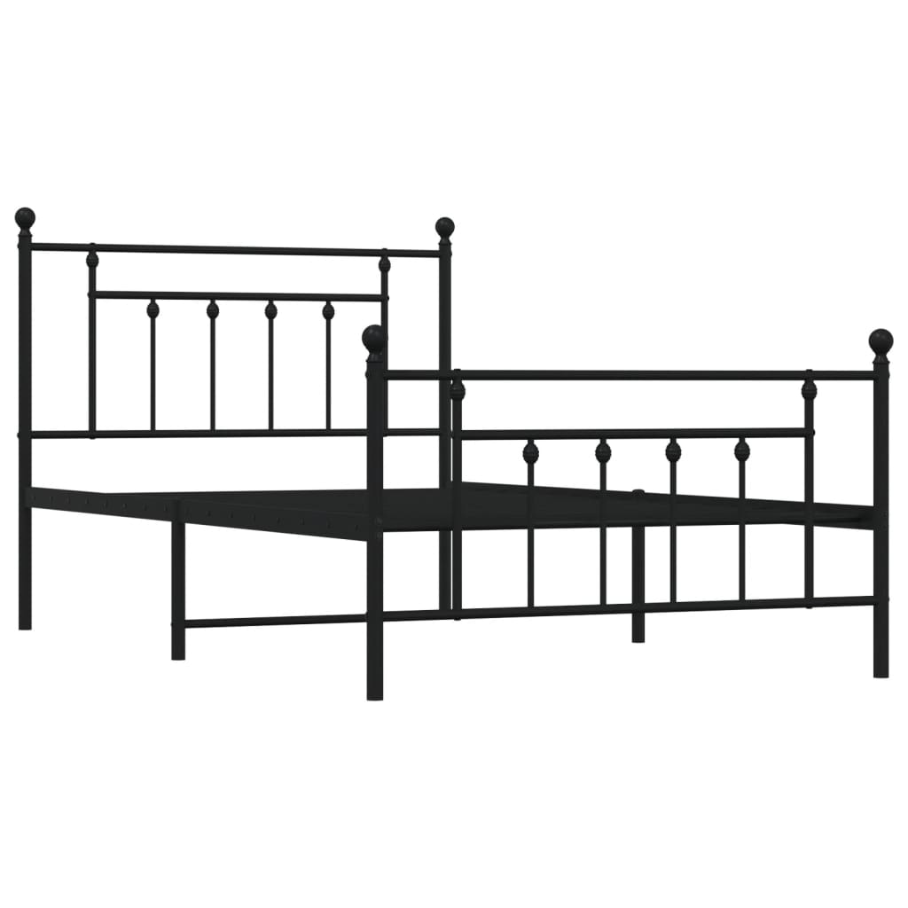 8720845883317_g_en_hd_1 vidaXL Metal Bed Frame without Mattress with Footboard Black 107x203 cm King Single - Image 3