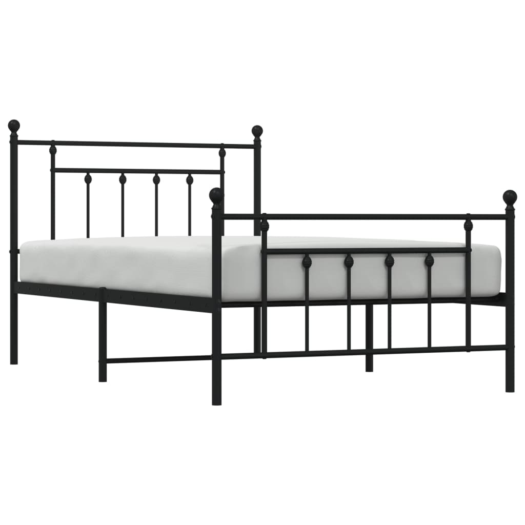 8720845883317_g_en_hd_3 vidaXL Metal Bed Frame without Mattress with Footboard Black 107x203 cm King Single - Image 5
