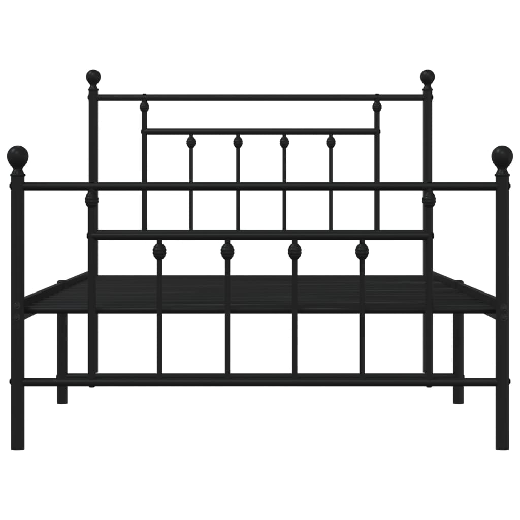 8720845883317_g_en_hd_4 vidaXL Metal Bed Frame without Mattress with Footboard Black 107x203 cm King Single - Image 6