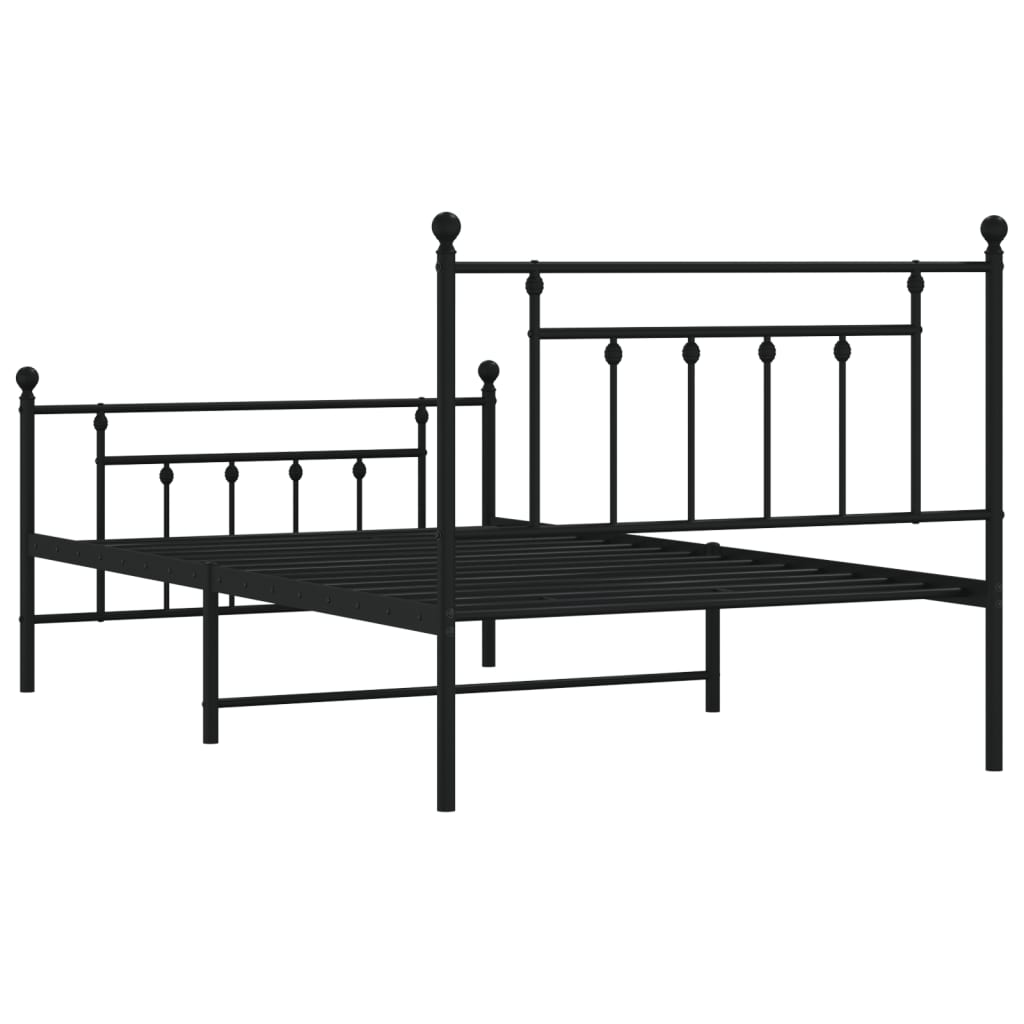 8720845883317_g_en_hd_6 vidaXL Metal Bed Frame without Mattress with Footboard Black 107x203 cm King Single - Image 8