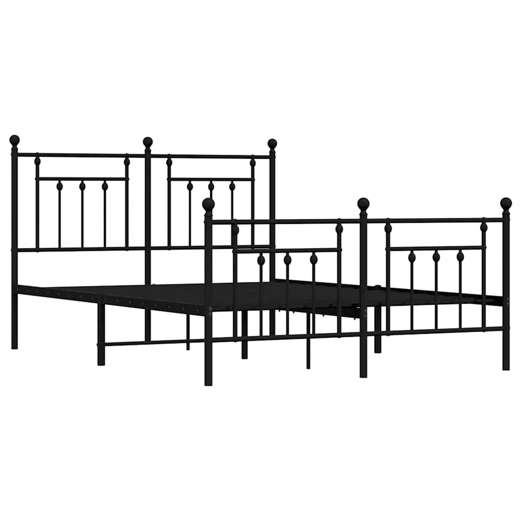 8720845883379_g_en_hd_1 vidaXL Metal Bed Frame without Mattress with Footboard Black 150x200 cm - Image 3
