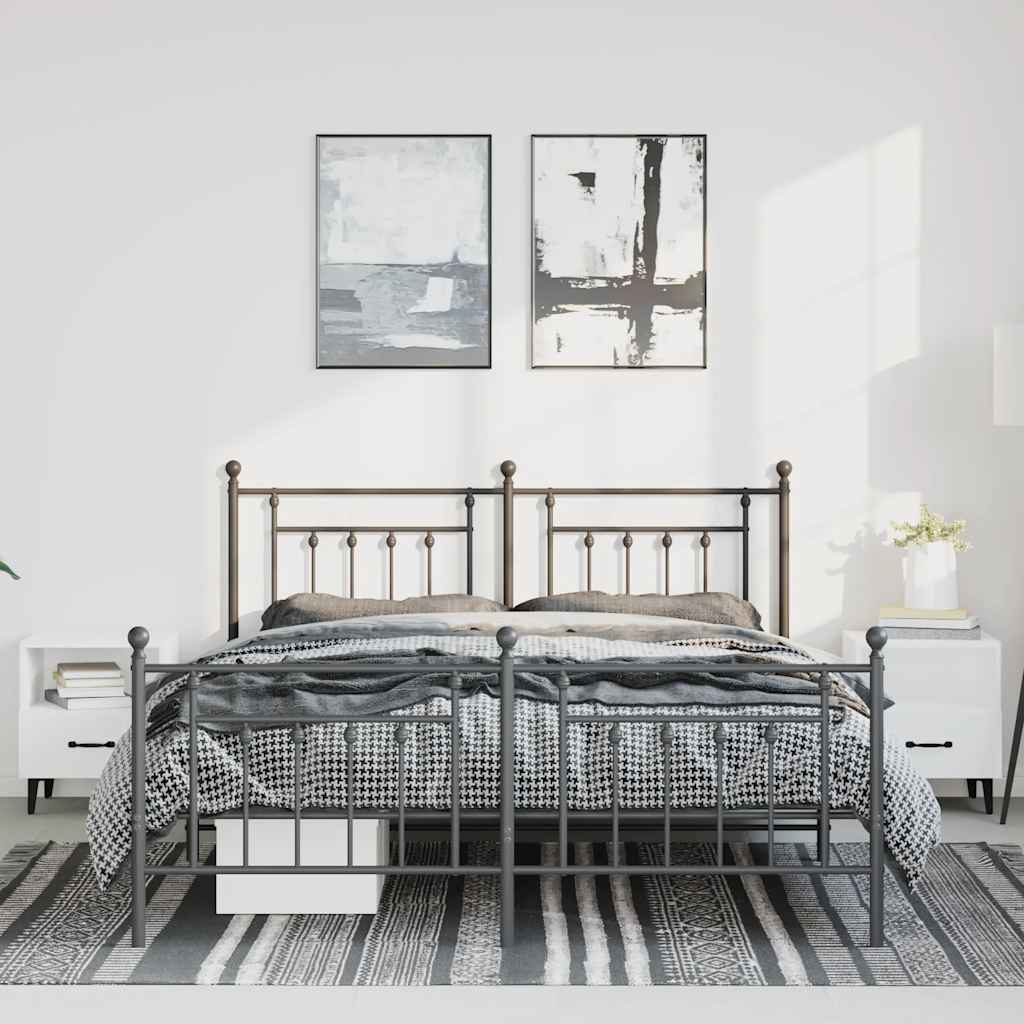 8720845883379_g_en_hd_2 vidaXL Metal Bed Frame without Mattress with Footboard Black 150x200 cm - Image 4