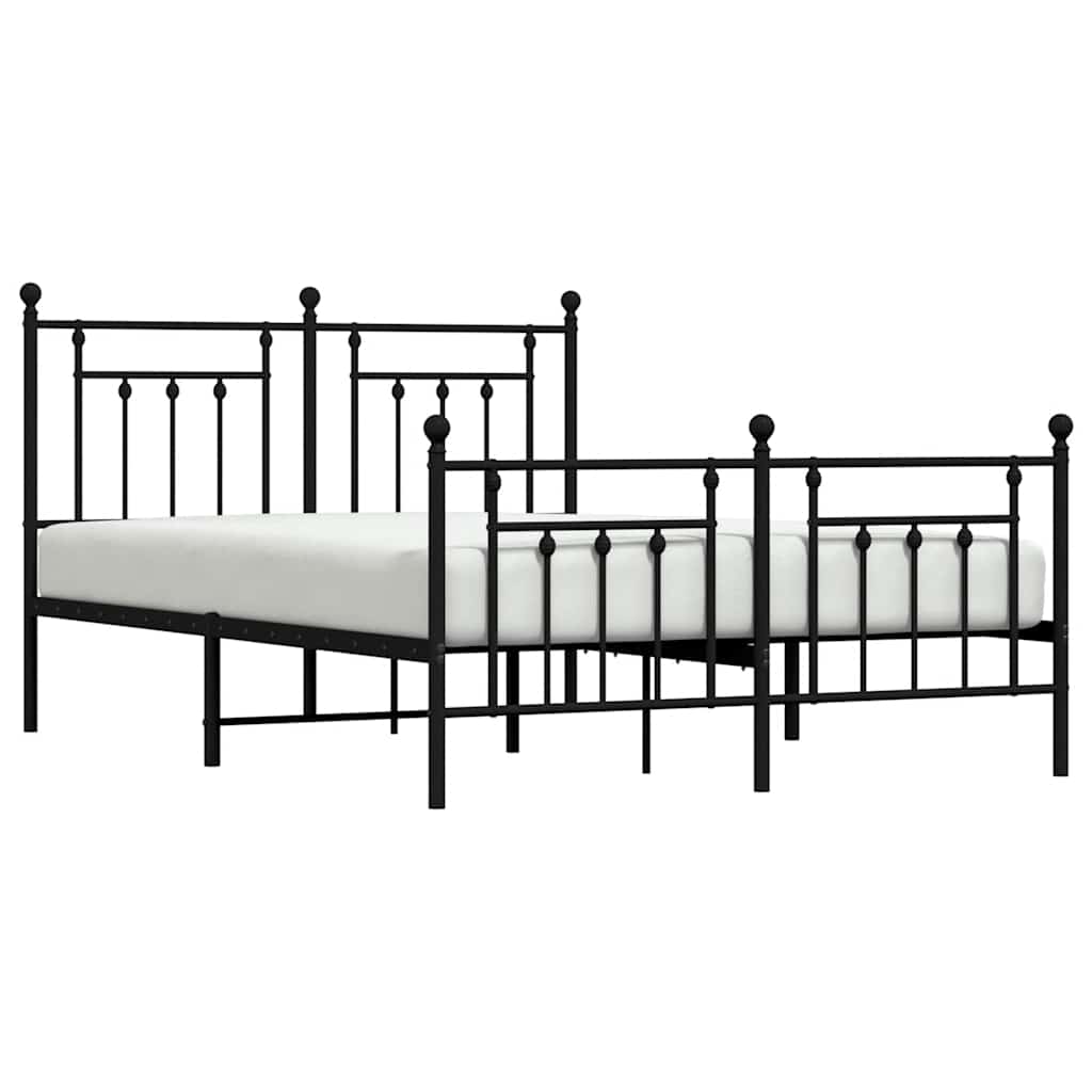 8720845883379_g_en_hd_3 vidaXL Metal Bed Frame without Mattress with Footboard Black 150x200 cm - Image 5