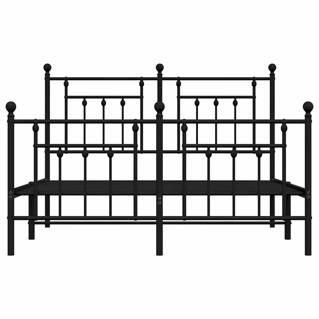 8720845883379_g_en_hd_4 vidaXL Metal Bed Frame without Mattress with Footboard Black 150x200 cm - Image 6