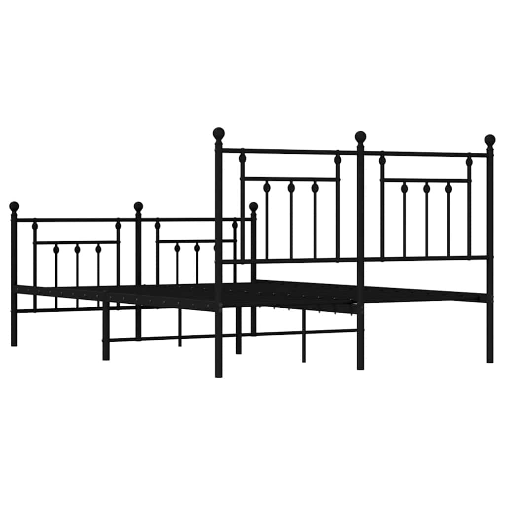 8720845883379_g_en_hd_6 vidaXL Metal Bed Frame without Mattress with Footboard Black 150x200 cm - Image 8