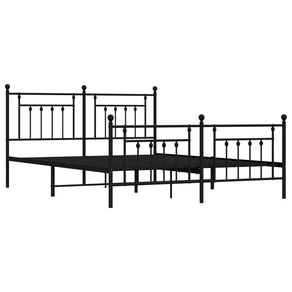 8720845883393_g_en_hd_2 vidaXL Metal Bed Frame without Mattress with Footboard Black 183x203 cm King - Image 4