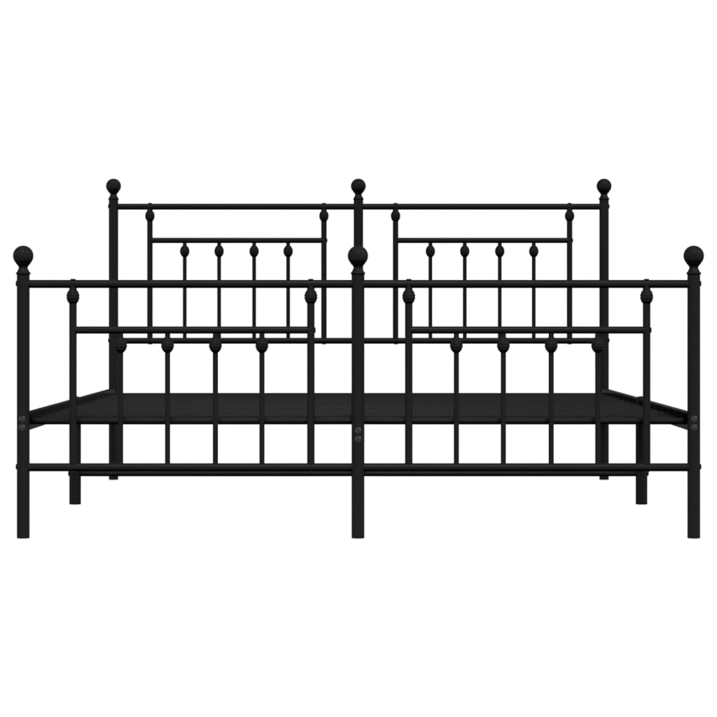 8720845883393_g_en_hd_3 vidaXL Metal Bed Frame without Mattress with Footboard Black 183x203 cm King - Image 5