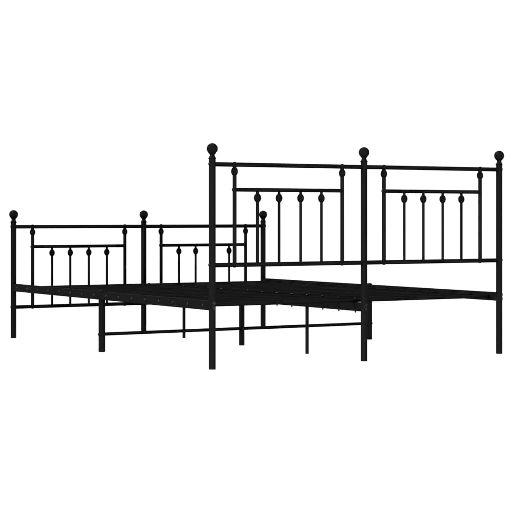 8720845883393_g_en_hd_5 vidaXL Metal Bed Frame without Mattress with Footboard Black 183x203 cm King - Image 7