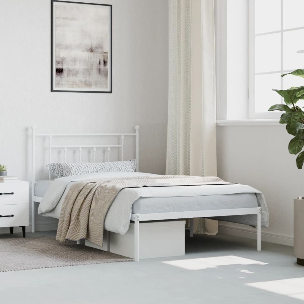 8720845883621_g_en_hd_2 vidaXL Metal Bed Frame without Mattress with Headboard White 107x203 cm King Single - Image 4