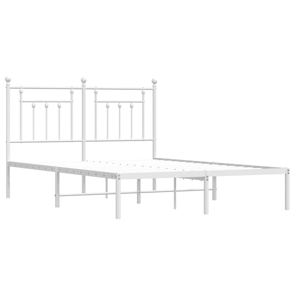 8720845883683_g_en_hd_1 vidaXL Metal Bed Frame without Mattress with Headboard White 150x200 cm - Image 3