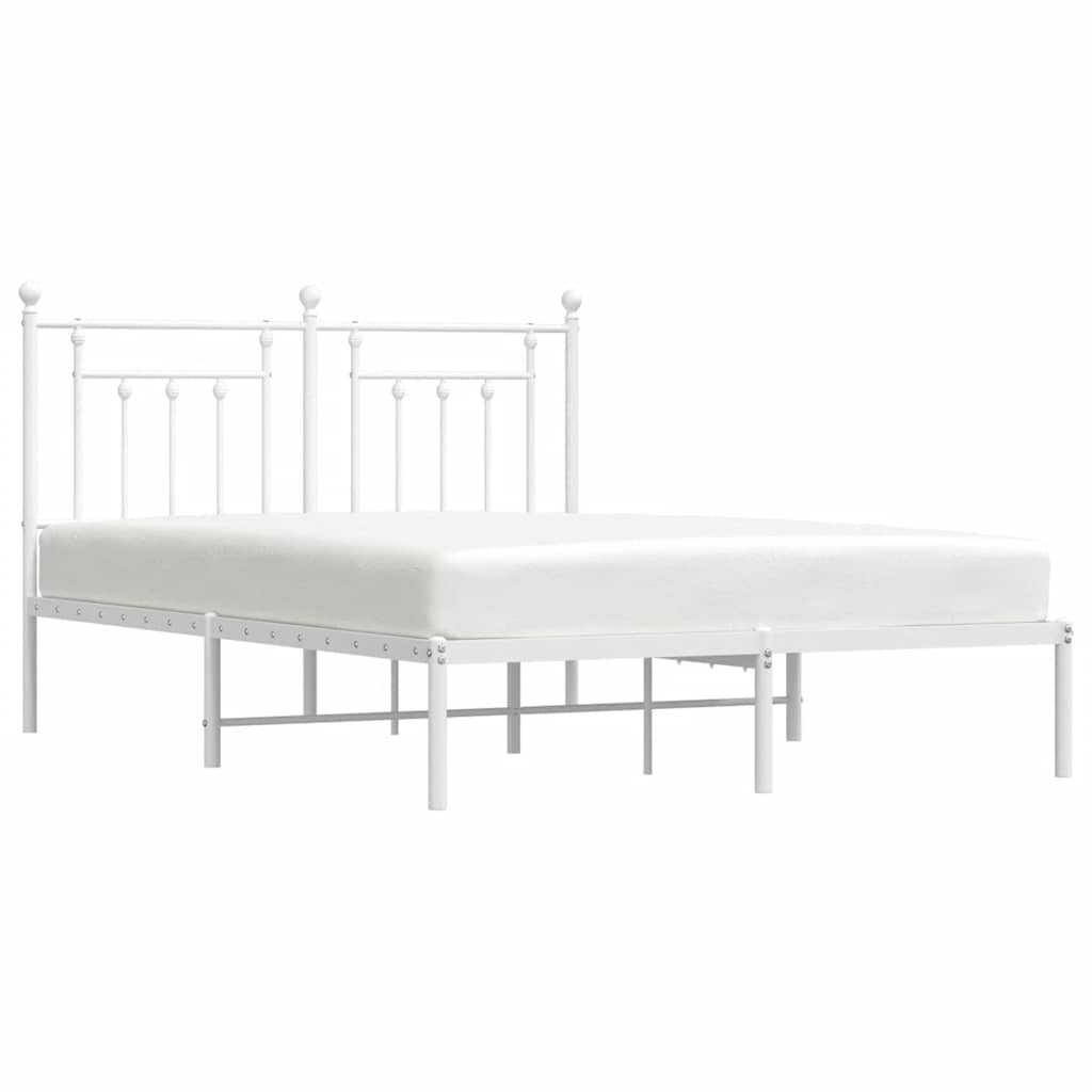 8720845883683_g_en_hd_3 vidaXL Metal Bed Frame without Mattress with Headboard White 150x200 cm - Image 5