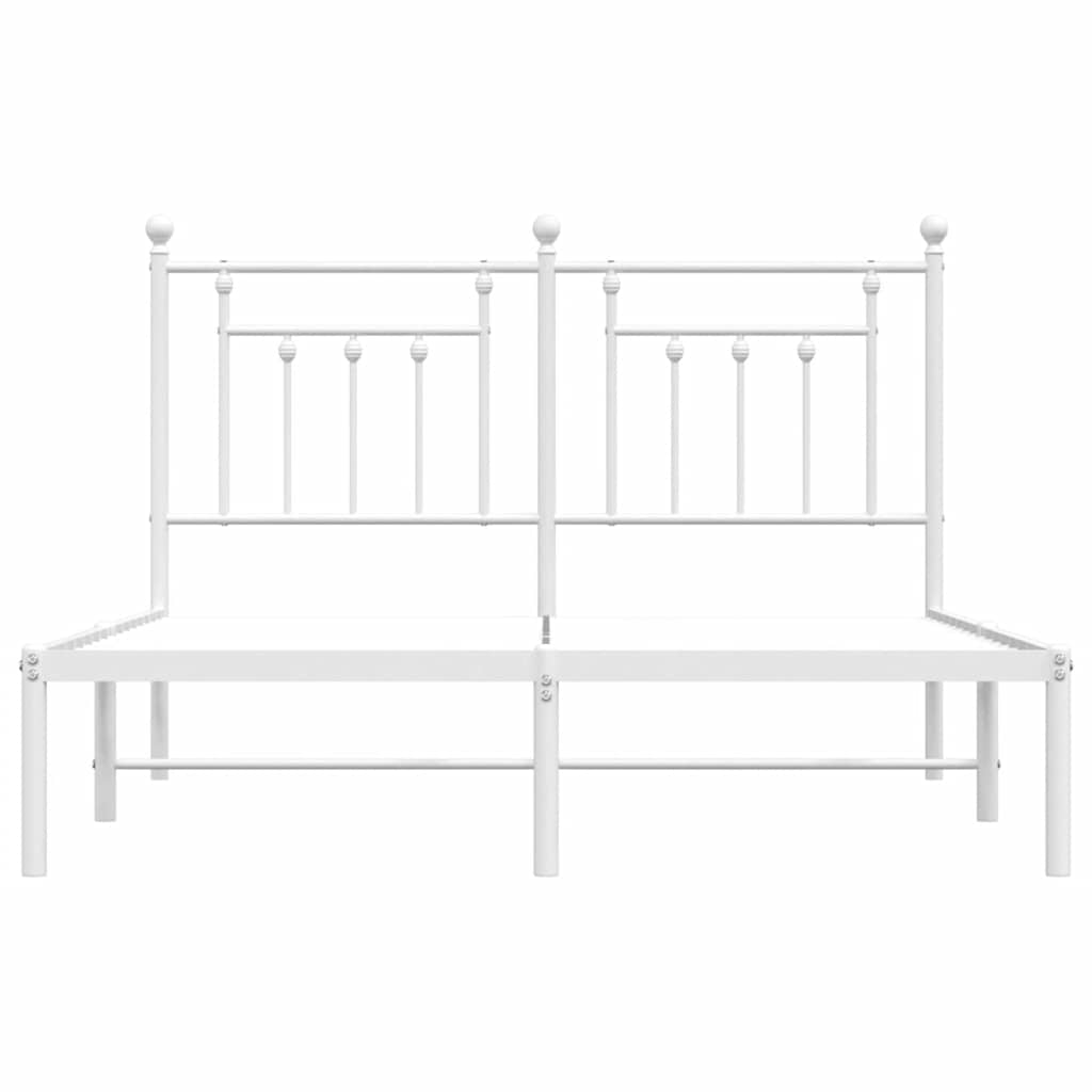 8720845883683_g_en_hd_4 vidaXL Metal Bed Frame without Mattress with Headboard White 150x200 cm - Image 6