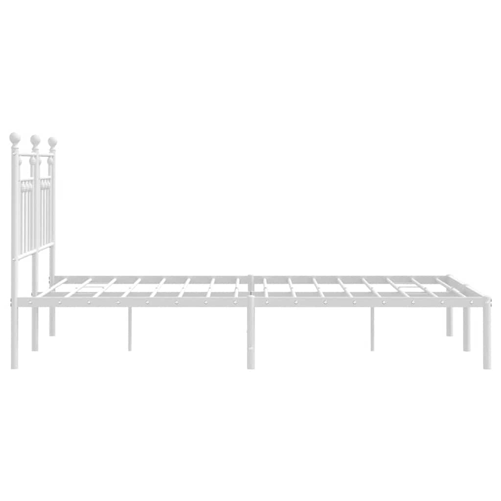 8720845883683_g_en_hd_5 vidaXL Metal Bed Frame without Mattress with Headboard White 150x200 cm - Image 7