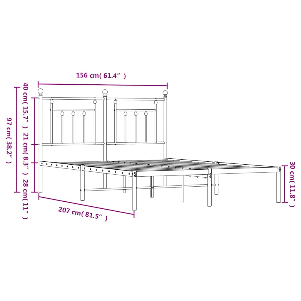 8720845883683_g_en_hd_8 vidaXL Metal Bed Frame without Mattress with Headboard White 150x200 cm - Image 10