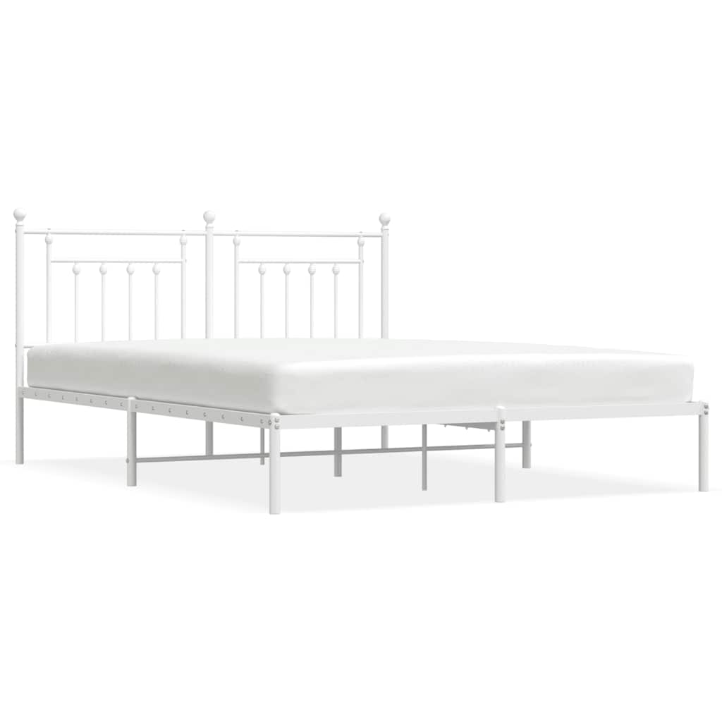 8720845883706_a_en_hd_1 vidaXL Metal Bed Frame without Mattress with Headboard White 183x203 cm King - Image 2