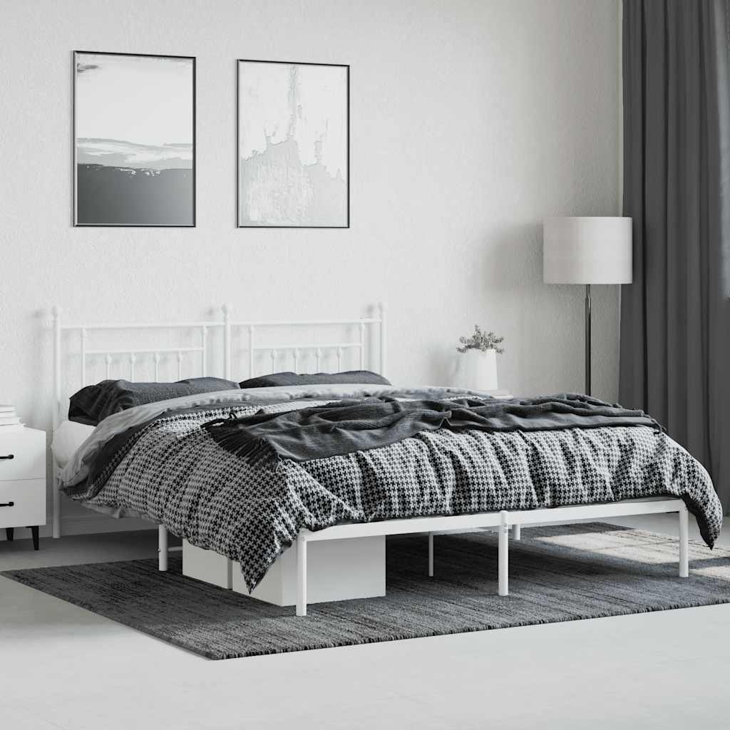 8720845883706_g_en_hd_2 vidaXL Metal Bed Frame without Mattress with Headboard White 183x203 cm King - Image 4