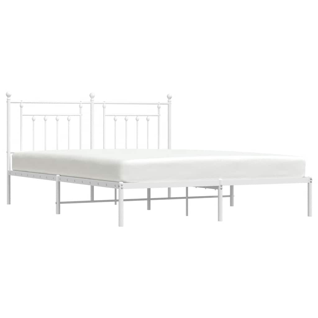 8720845883706_g_en_hd_3 vidaXL Metal Bed Frame without Mattress with Headboard White 183x203 cm King - Image 5