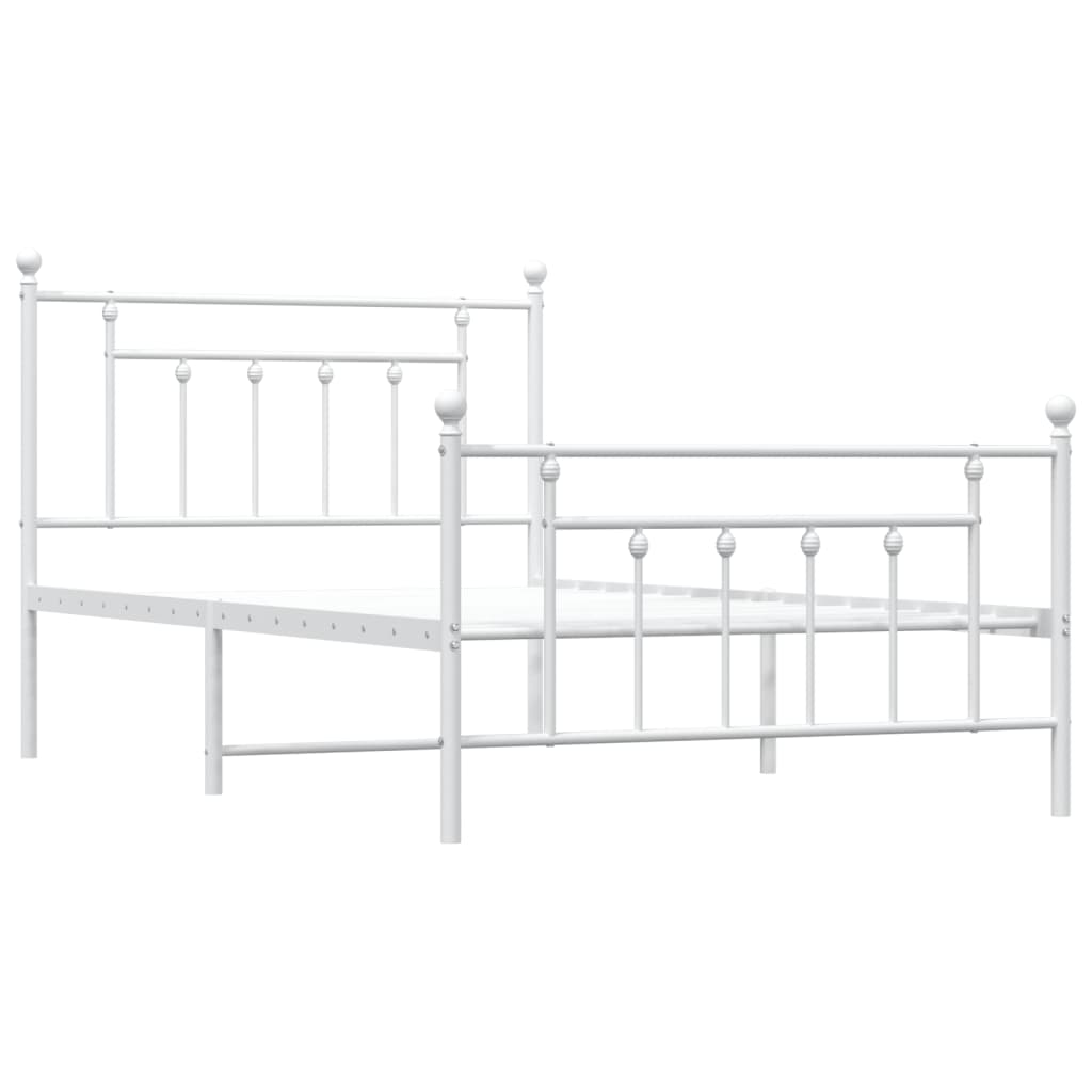8720845883805_g_en_hd_1 vidaXL Metal Bed Frame without Mattress with Footboard White 107x203 cm King Single - Image 3