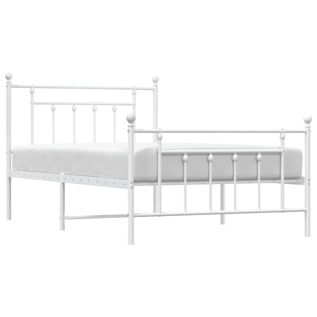 8720845883805_g_en_hd_3 vidaXL Metal Bed Frame without Mattress with Footboard White 107x203 cm King Single - Image 5