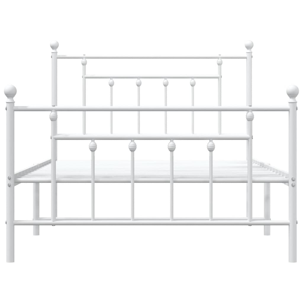 8720845883805_g_en_hd_4 vidaXL Metal Bed Frame without Mattress with Footboard White 107x203 cm King Single - Image 6