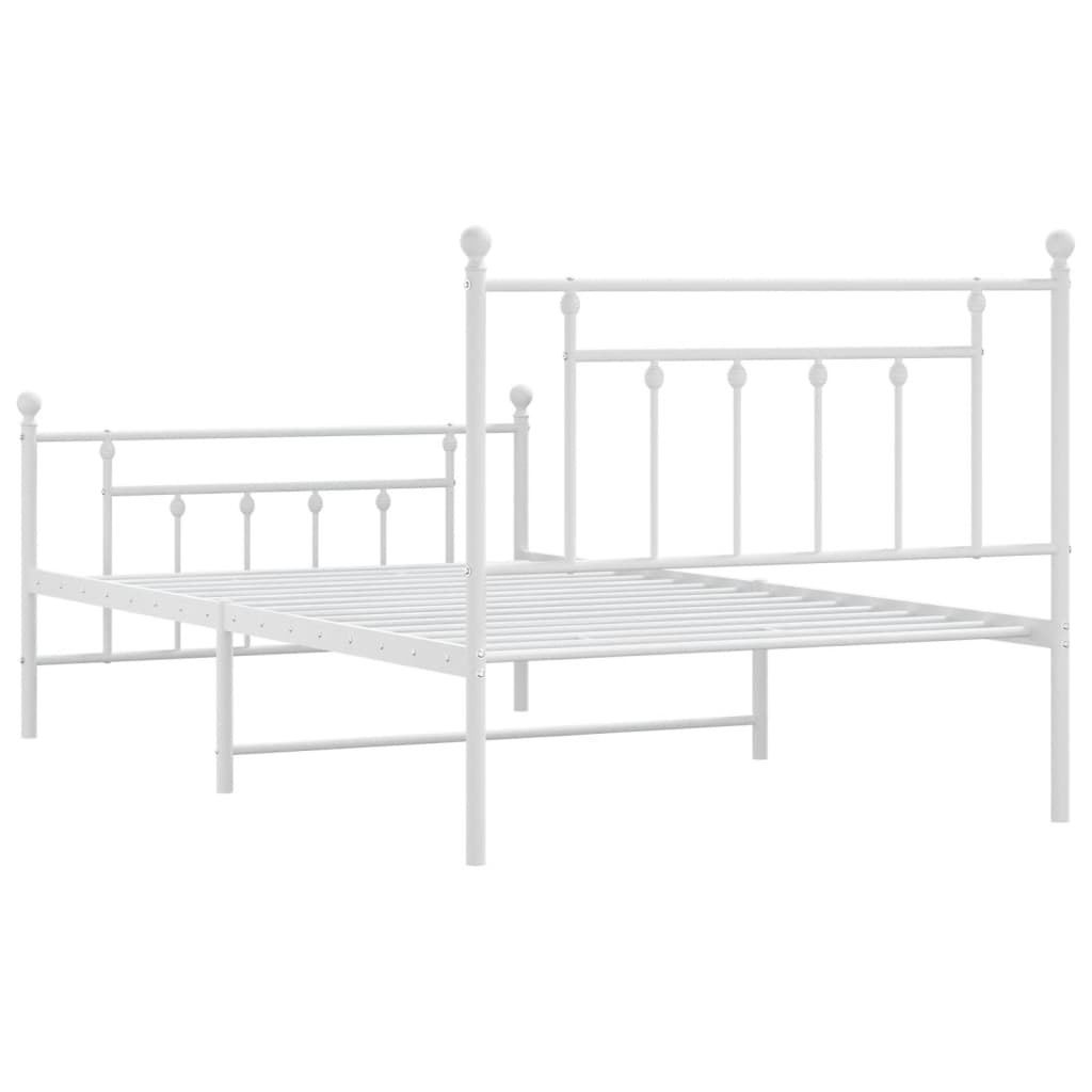 8720845883805_g_en_hd_6 vidaXL Metal Bed Frame without Mattress with Footboard White 107x203 cm King Single - Image 8