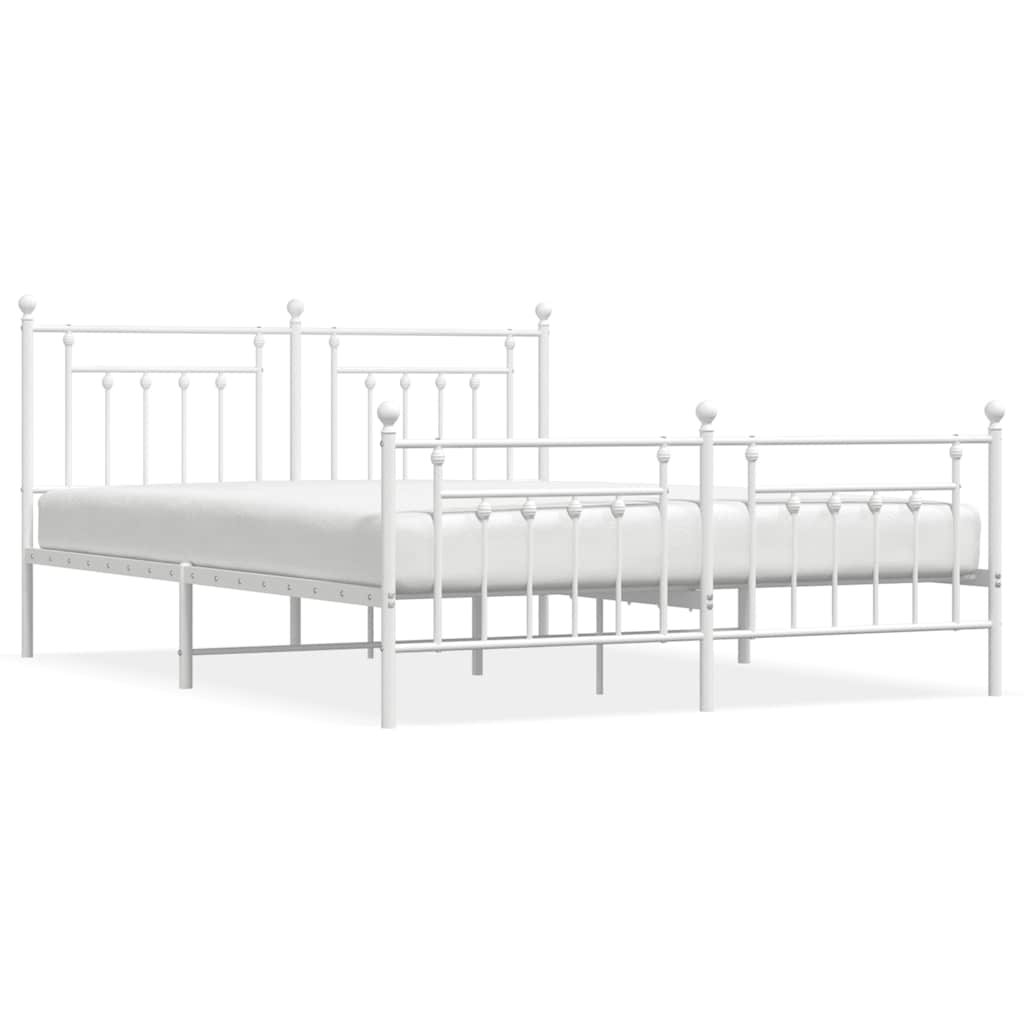 8720845883881_a_en_hd_1 vidaXL Metal Bed Frame without Mattress with Footboard White 183x203 cm King - Image 2