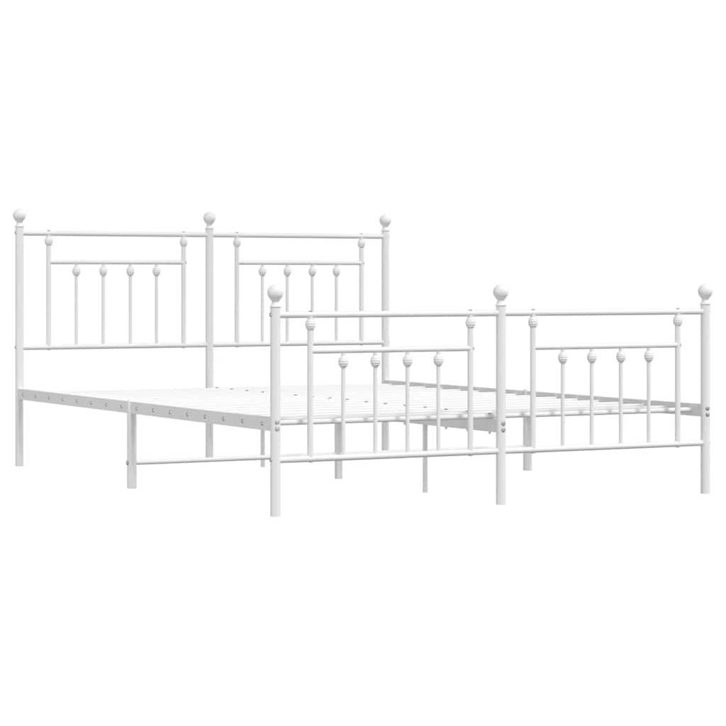8720845883881_g_en_hd_1 vidaXL Metal Bed Frame without Mattress with Footboard White 183x203 cm King - Image 3