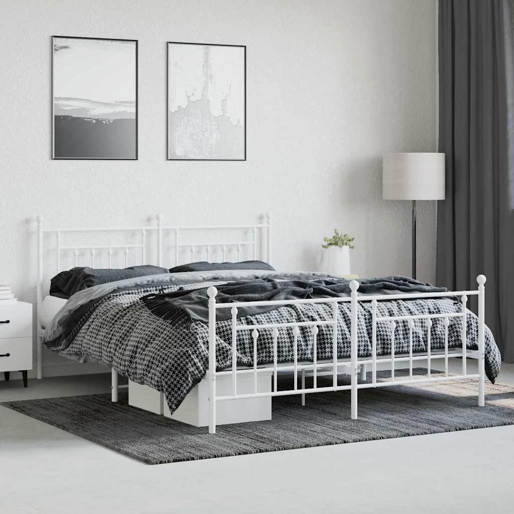 8720845883881_g_en_hd_2 vidaXL Metal Bed Frame without Mattress with Footboard White 183x203 cm King - Image 4
