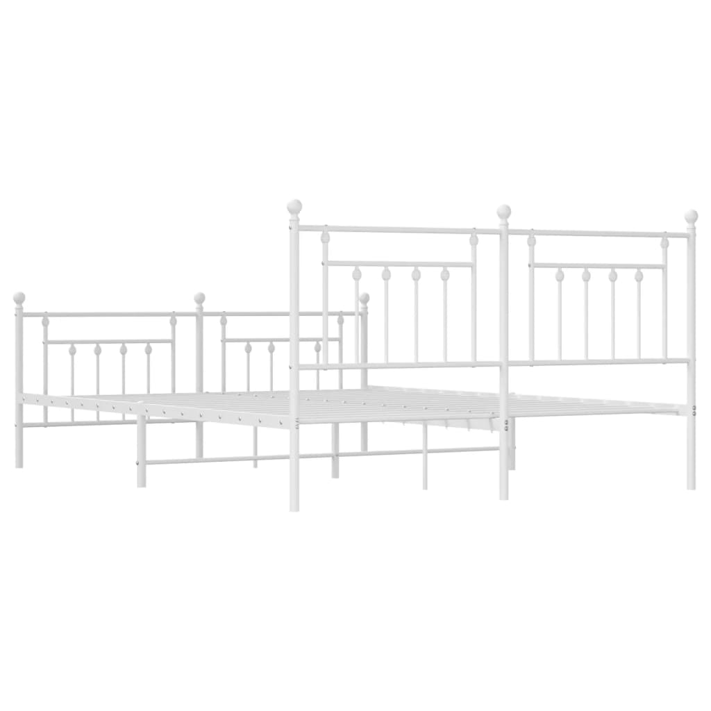 8720845883881_g_en_hd_6 vidaXL Metal Bed Frame without Mattress with Footboard White 183x203 cm King - Image 8