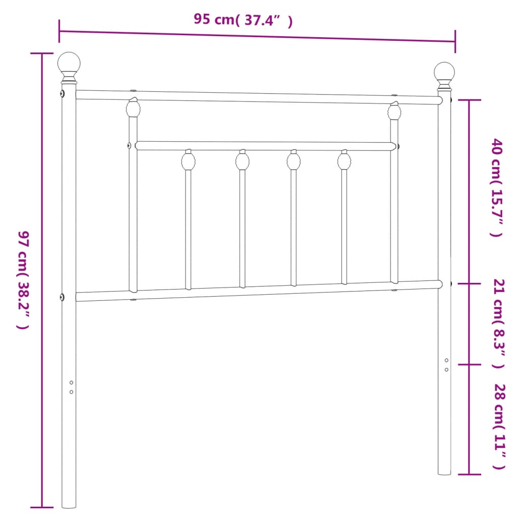 8720845883942_g_en_hd_5 vidaXL Metal Headboard White 90 cm - Image 7
